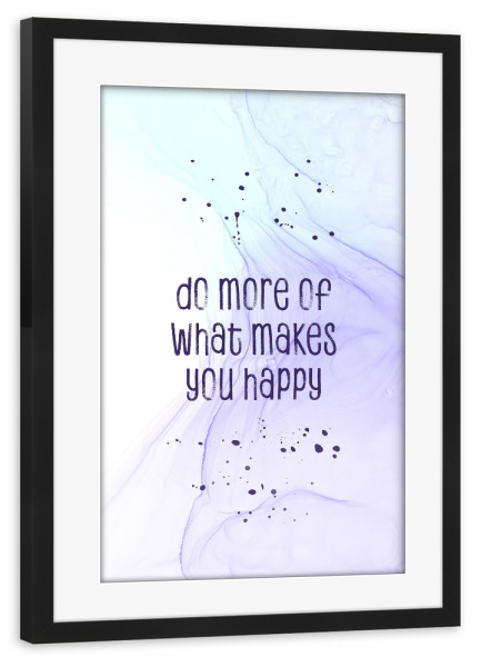 Poster mit Rahmen schwarz "Einfach glücklich sein" artboxONE - Typografie
