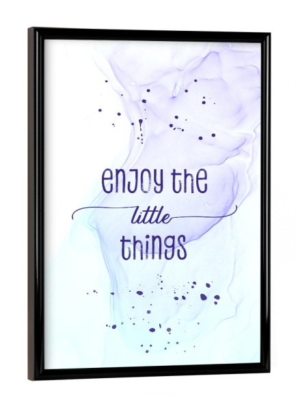 Poster mit schwarzem Rahmen "Bescheidenheit" artboxONE - Typografie