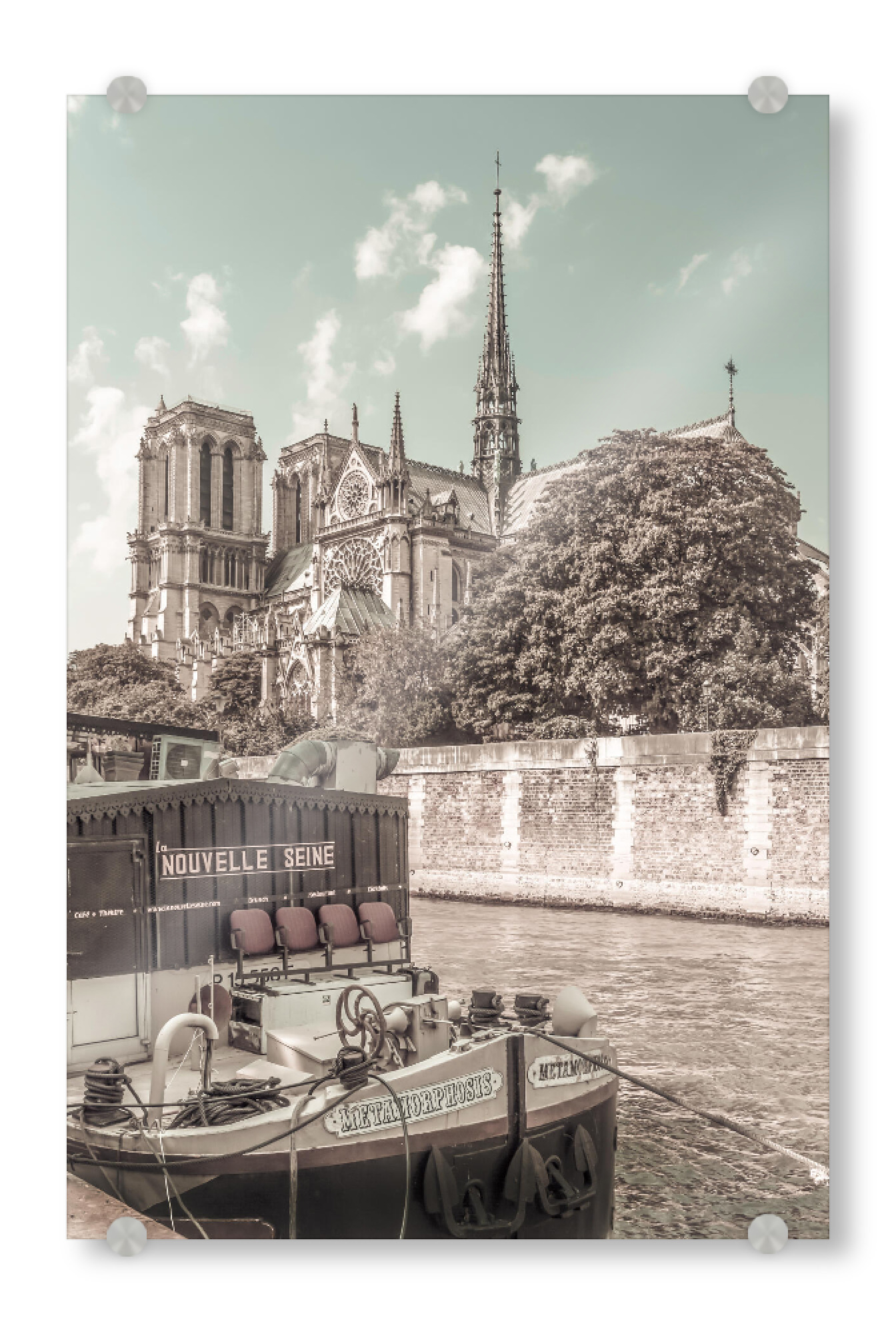 Acrylglasbild "Notre-Dame | urbaner Vintage-Stil" artboxONE - Städte,Architektur,Städte / Paris