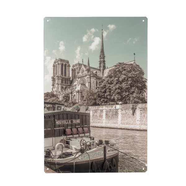 Holzbild "Notre-Dame | urbaner Vintage-Stil" artboxONE - Städte,Architektur,Städte / Paris