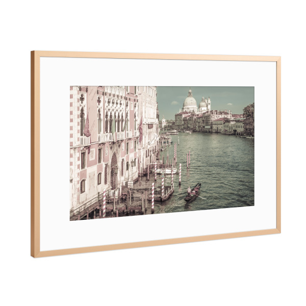 Poster mit Rahmen Kupfer "Canal Grande urbaner Vintage-Stil" artboxONE - Reise,Architektur,Städte / Venedig