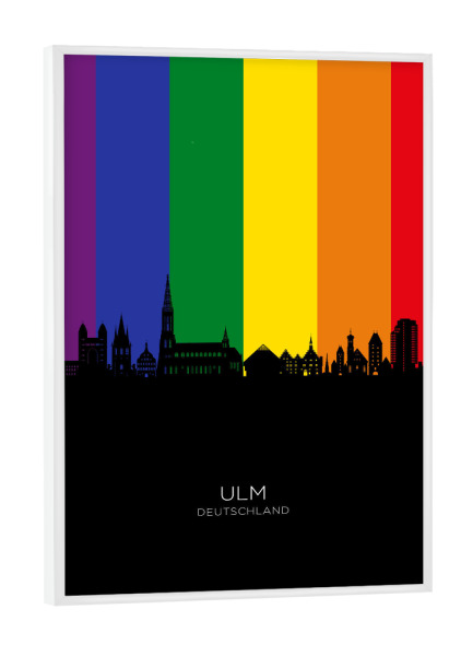 Poster mit weißem Rahmen "Ulm Germany Skyline Pride" artboxONE - Städte