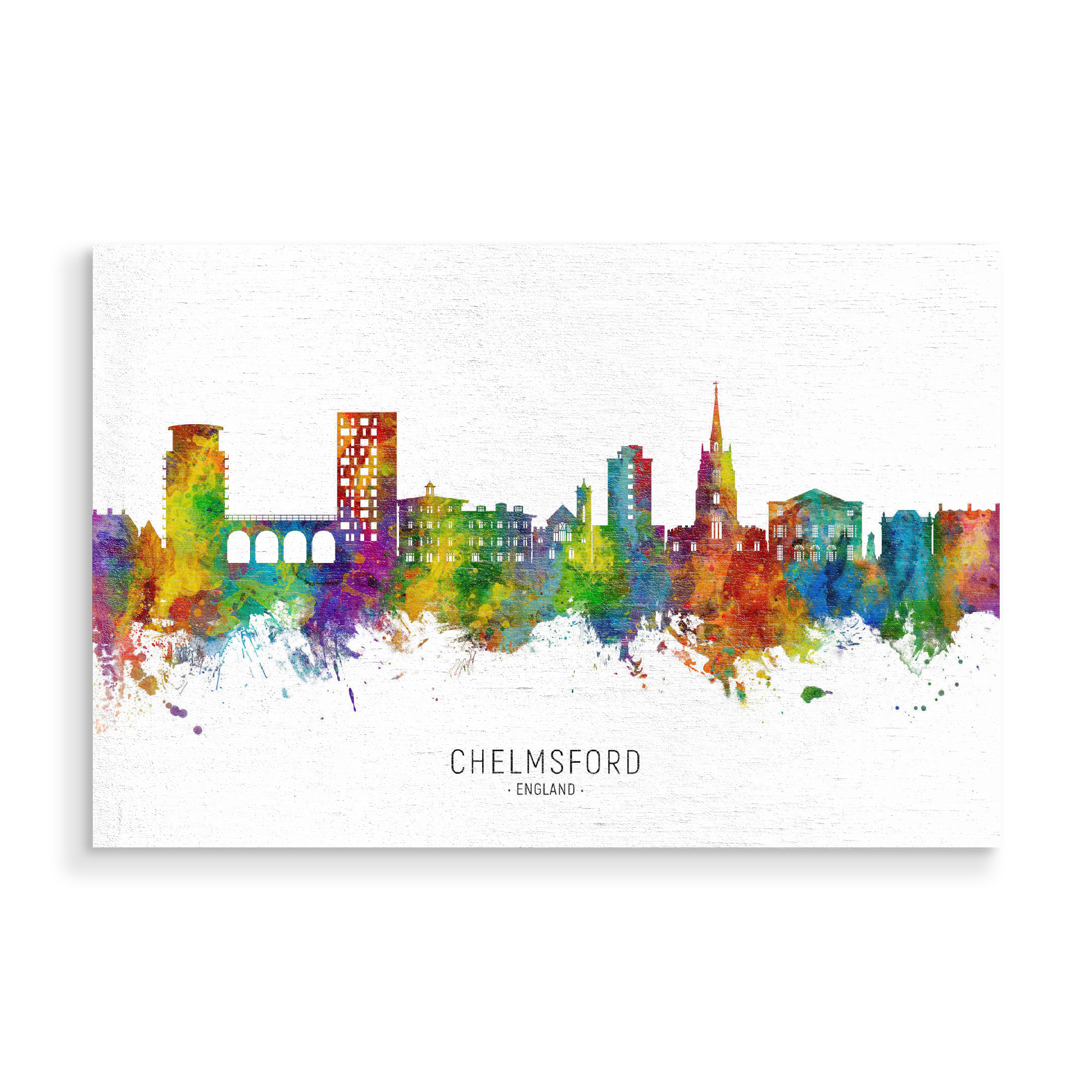 Holzbild "Chelmsford England Skyline txt" artboxONE - Städte