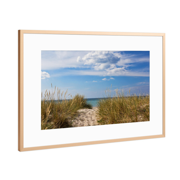 Poster mit Rahmen Kupfer "Strandzugang in Dänemark" artboxONE - Natur,Reise,Reise / Strand und Meer,Reise / Länder