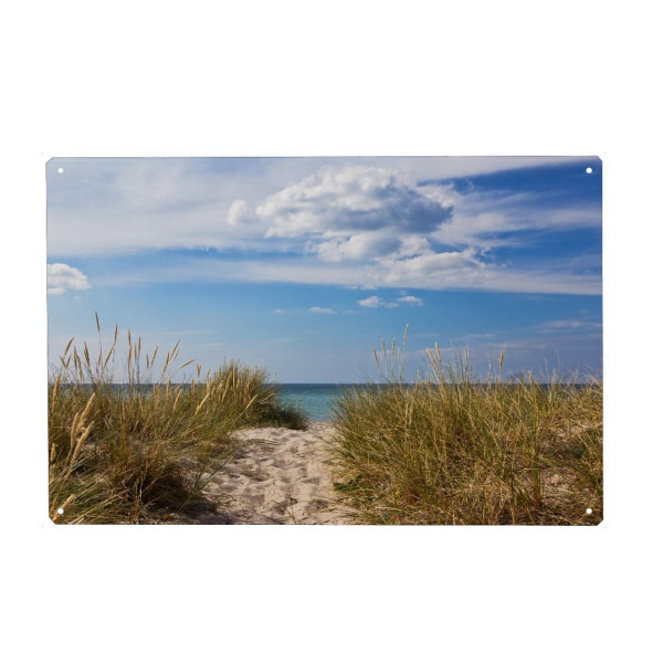 Metall Poster "Strandzugang in Dänemark" artboxONE - Natur,Reise,Reise / Strand und Meer,Reise / Länder