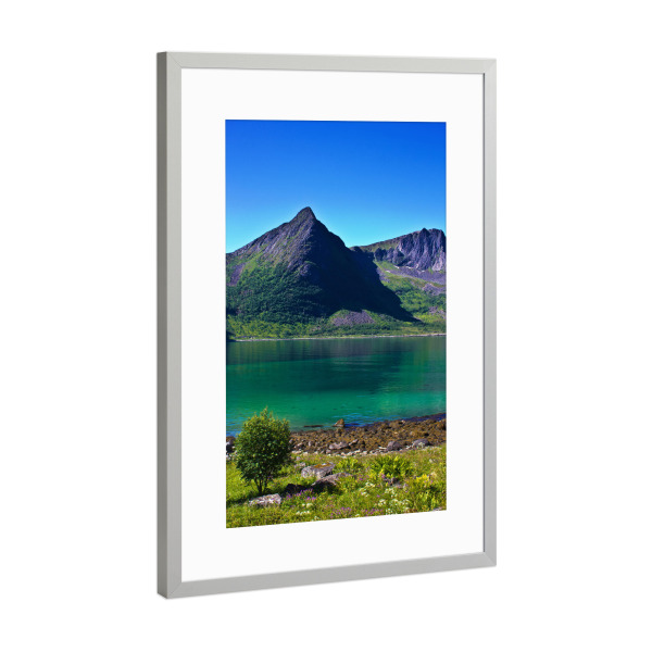 Poster mit Rahmen Silber "Sommer auf Senja" artboxONE - Natur,Reise,Reise / Strand und Meer,Reise / Länder