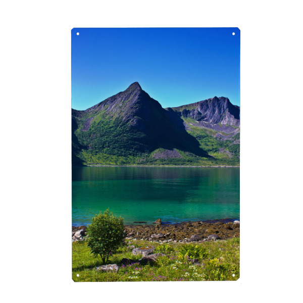 Metall Poster "Sommer auf Senja" artboxONE - Natur,Reise,Reise / Strand und Meer,Reise / Länder