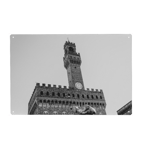 Metall Poster "Florence in Blackwhite" artboxONE - Städte,Reise,Architektur