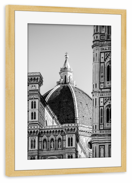 Poster mit Rahmen kiefer "Florence in B&W" artboxONE - Städte,Reise,Architektur