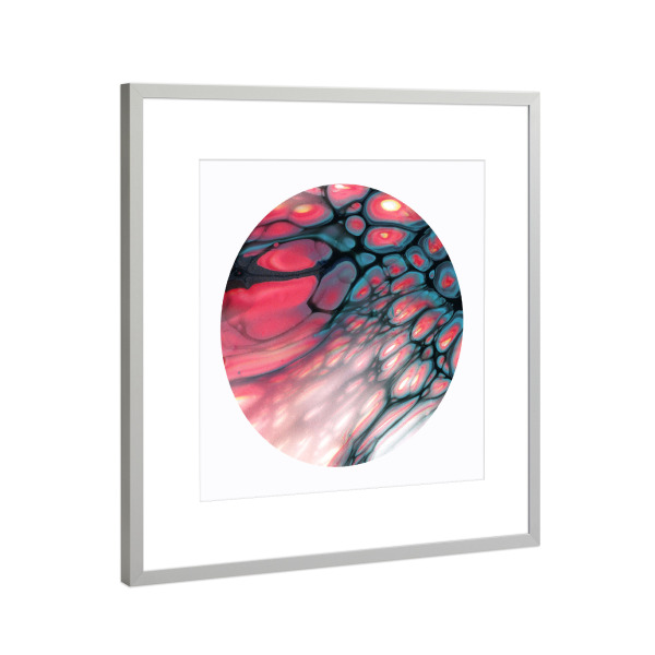 Poster mit Rahmen Silber "Pink the Wing - Art" artboxONE - Abstrakt