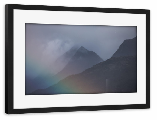 Poster mit Rahmen schwarz "Lofoten Regenbogen" artboxONE - Natur
