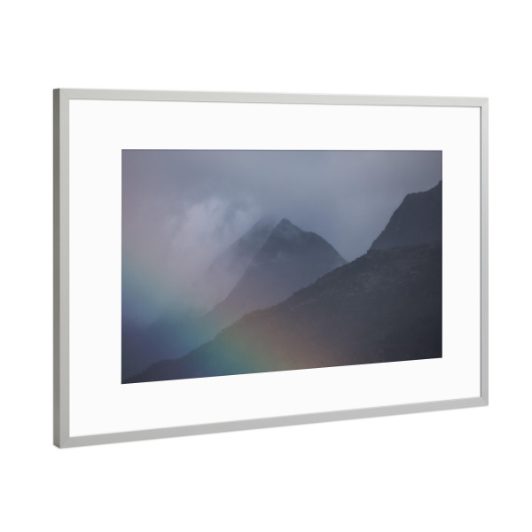Poster mit Rahmen Silber "Lofoten Regenbogen" artboxONE - Natur