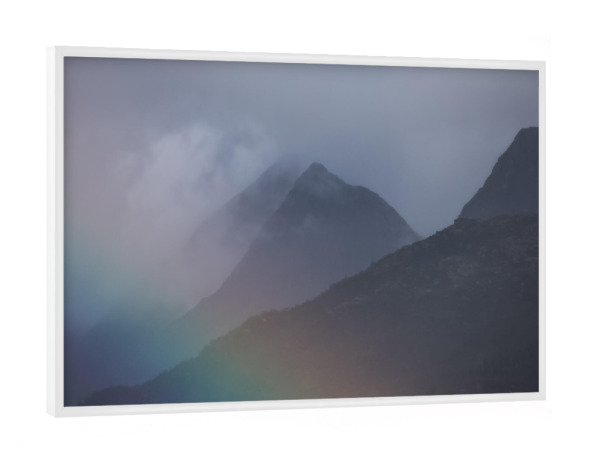 Poster mit weißem Rahmen "Lofoten Regenbogen" artboxONE - Natur