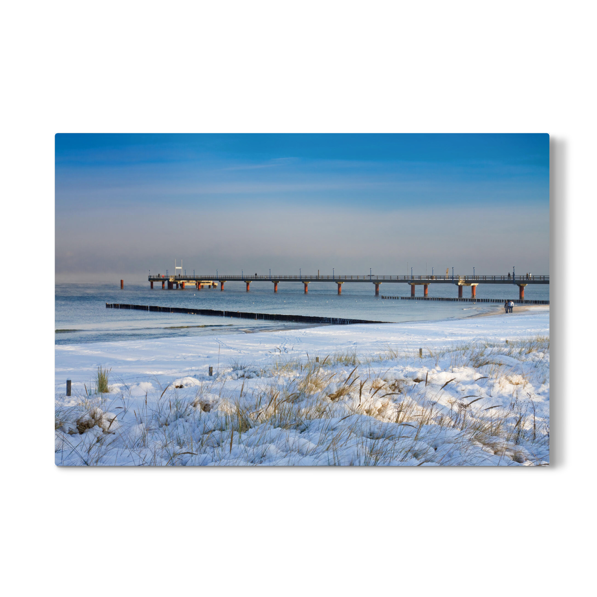 Galerie-Print "Seebrücke und Schnee" 75x50 cm artboxONE