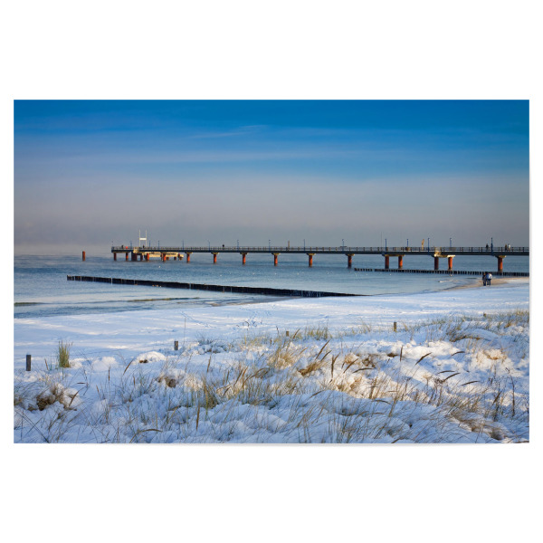 Poster "Seebrücke und Schnee" artboxONE - Natur,Reise,Architektur,Reise / Strand und Meer