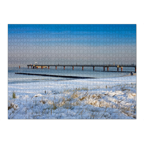 Puzzle Ravensburger "Seebrücke und Schnee" artboxONE - Natur,Reise,Architektur,Reise / Strand und Meer
