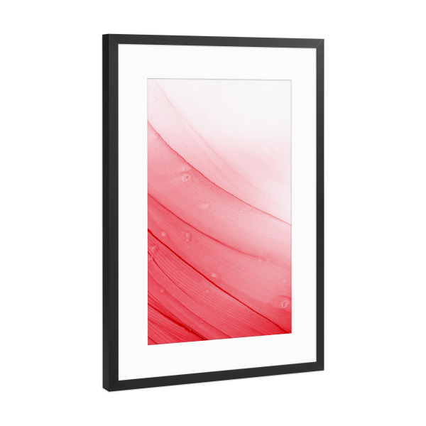 Poster mit Rahmen Schwarz (Metallic) "Red Lines and Waves - Kunst" artboxONE - Abstrakt