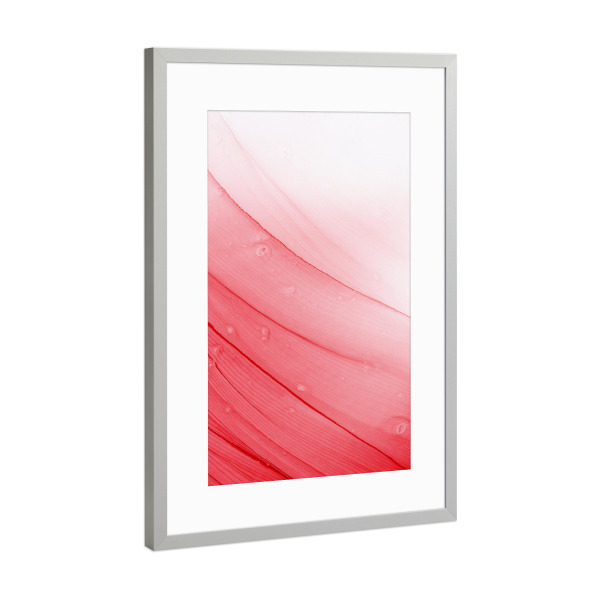 Poster mit Rahmen Silber "Red Lines and Waves - Kunst" artboxONE - Abstrakt