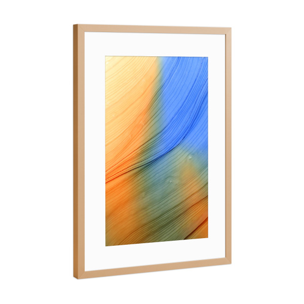 Poster mit Rahmen Kupfer "Licht orange n blau" artboxONE - Abstrakt