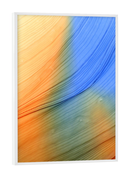 Poster mit weißem Rahmen "Licht orange n blau" artboxONE - Abstrakt