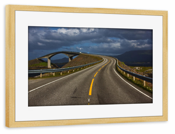 Poster mit Rahmen kiefer "Atlantikstraße" artboxONE - Natur,Reise,Reise / Strand und Meer,Reise / Länder