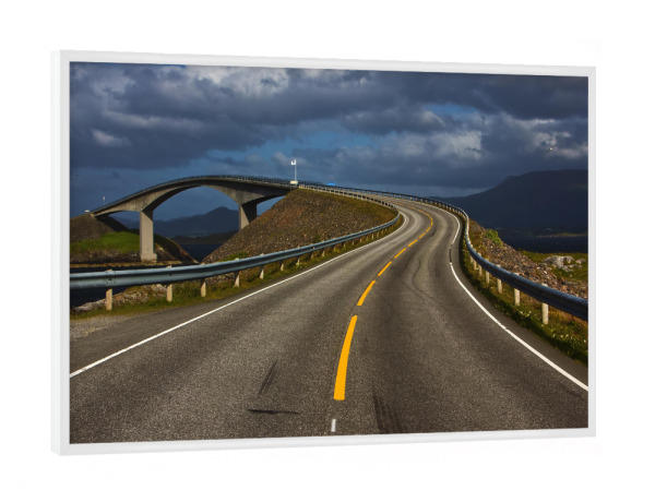 Poster mit weißem Rahmen "Atlantikstraße" artboxONE - Natur,Reise,Reise / Strand und Meer,Reise / Länder