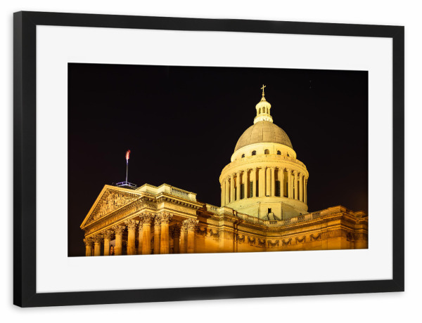 Poster mit Rahmen schwarz "Pantheon in Paris bei Nacht" artboxONE - Reise,Architektur,Städte / Paris