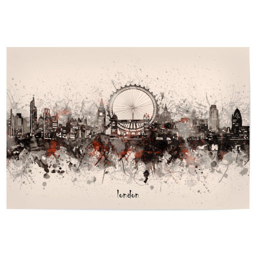 London skyline artistic beige