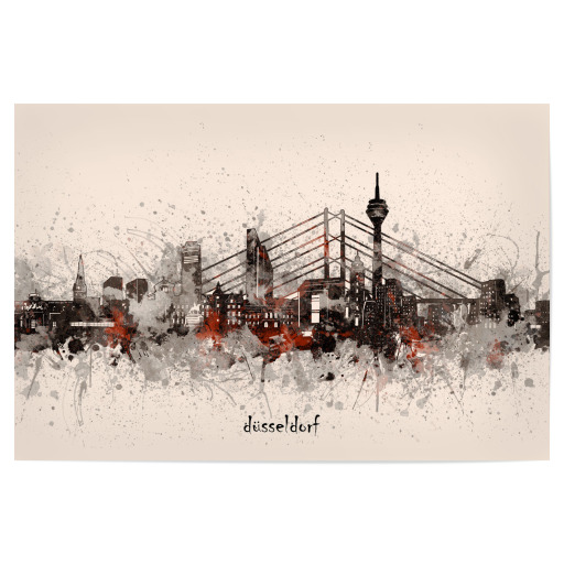 Dusseldorf skyline artistic beige