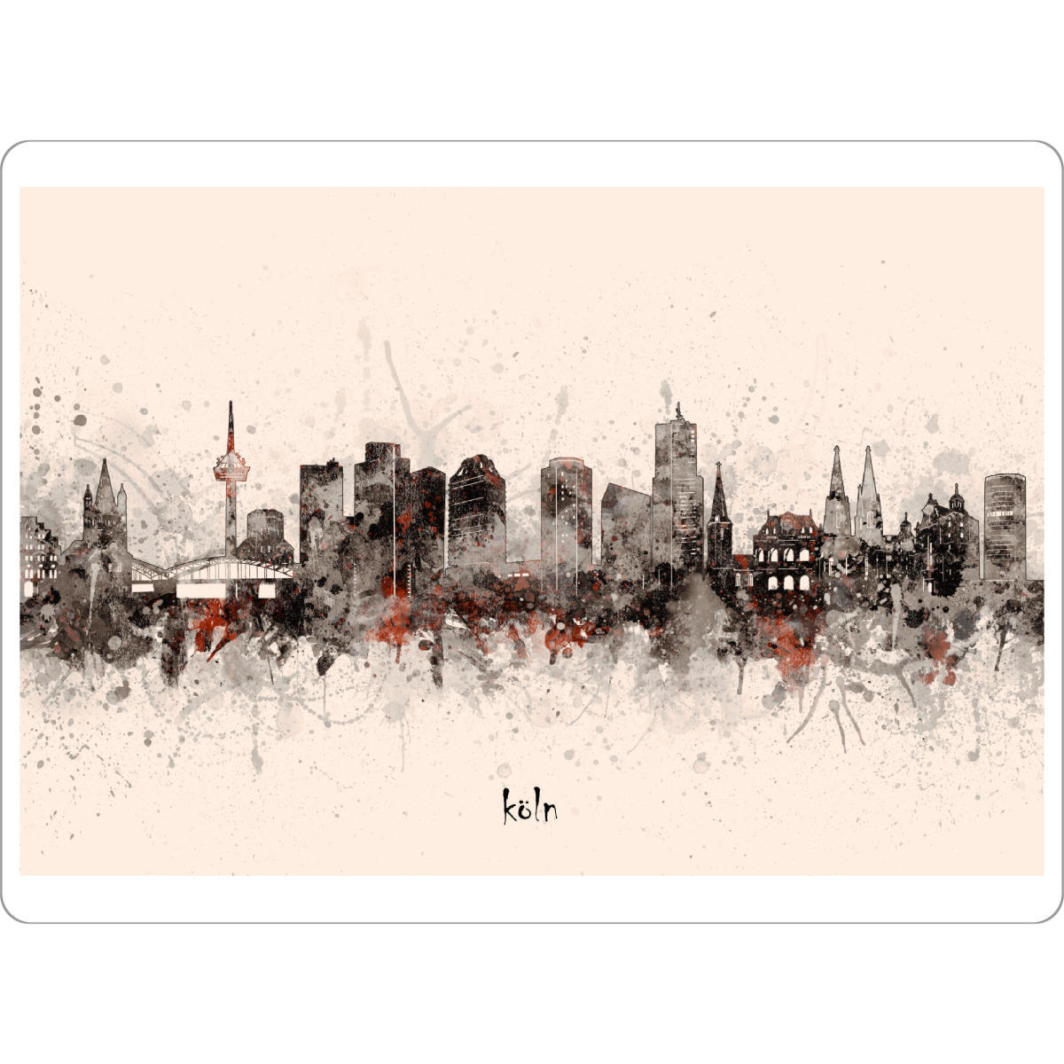 Tischset "Cologne skyline artistic beige" artboxONE - Städte,Städte / Köln,Reise,Architektur