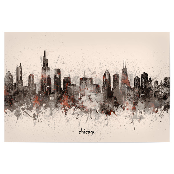 Poster "Chicago skyline artistic beige" artboxONE - Städte,Reise,Architektur,Städte / Chicago