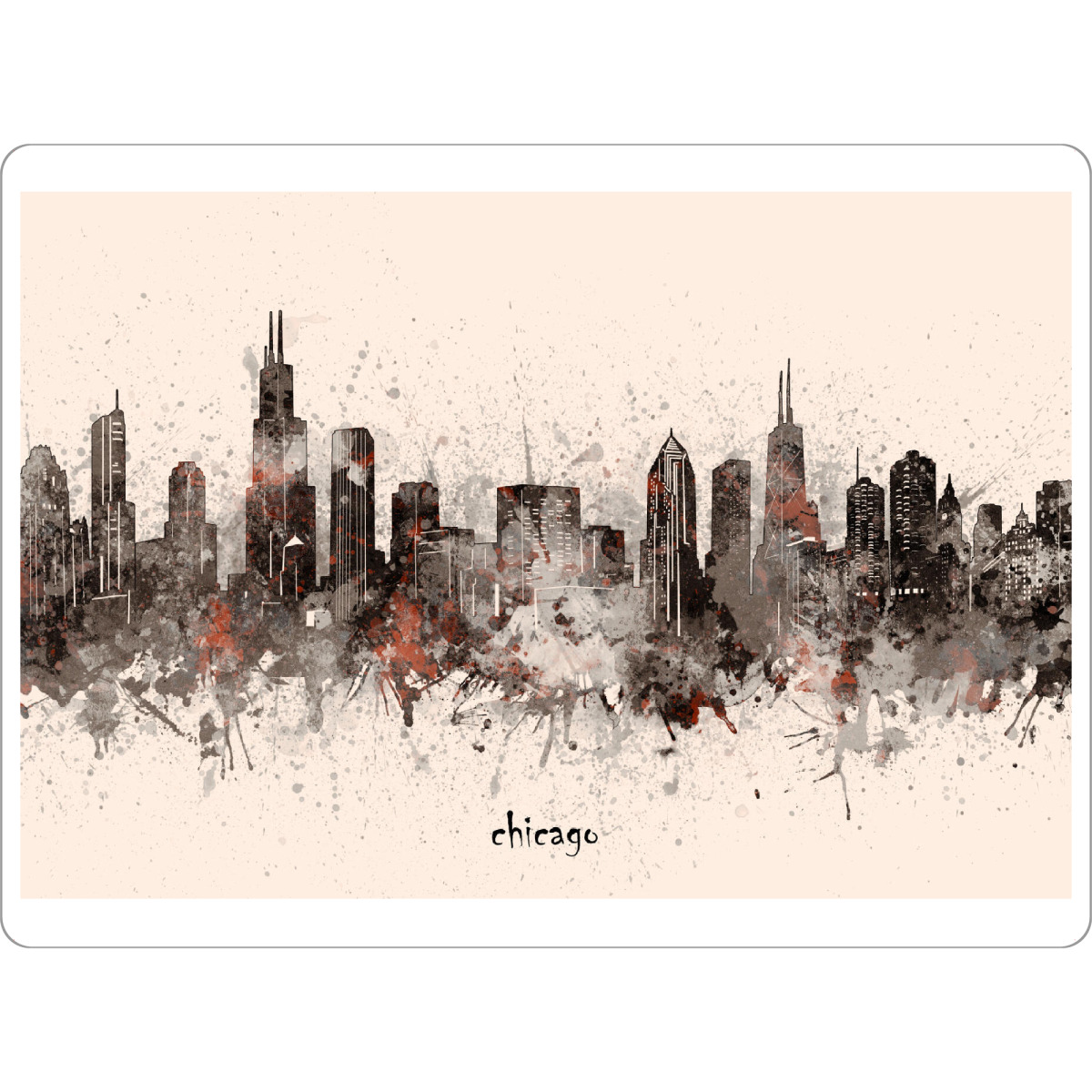 Tischset "Chicago skyline artistic beige" artboxONE - Städte,Reise,Architektur,Städte / Chicago