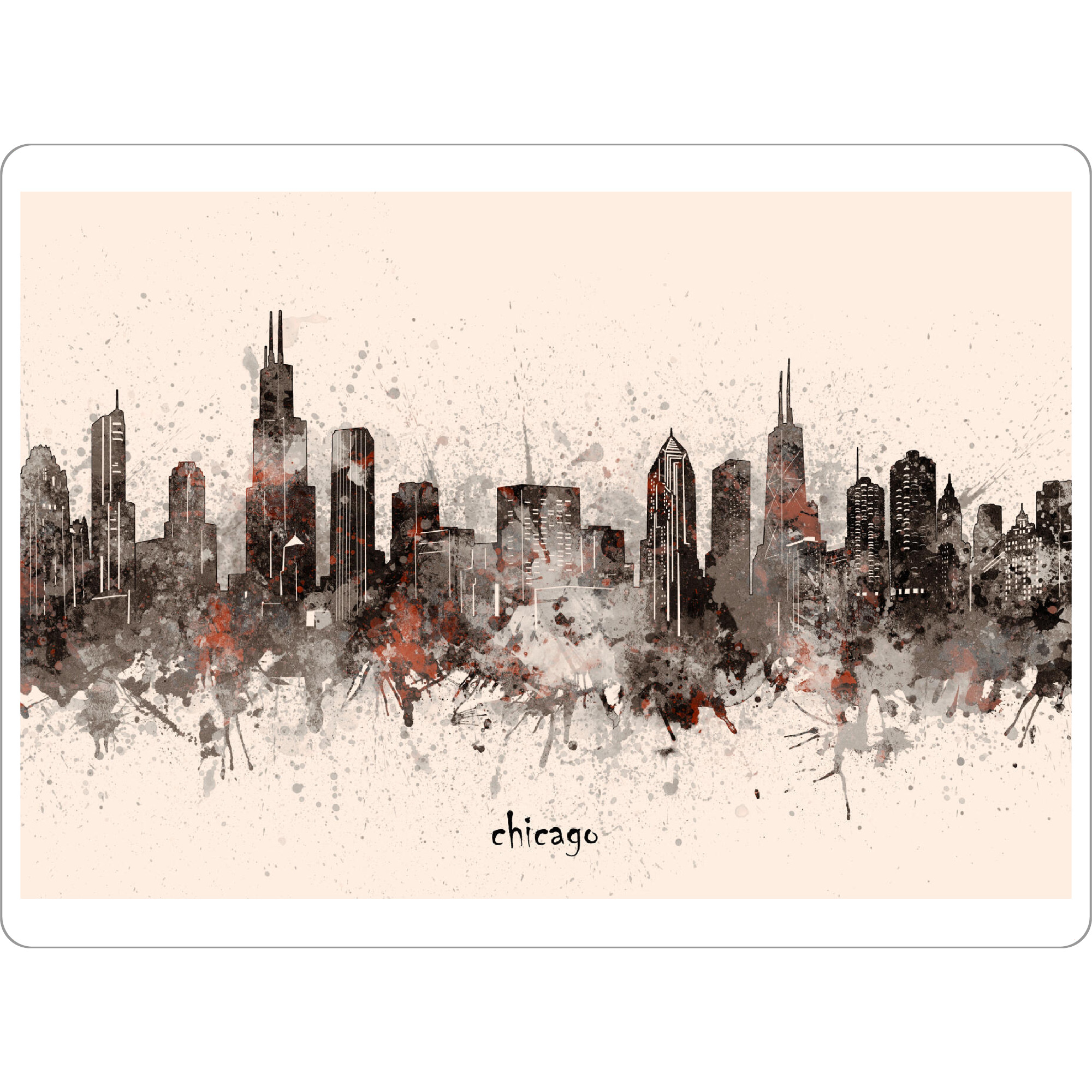 Tischset "Chicago skyline artistic beige" artboxONE - Städte,Reise,Architektur,Städte / Chicago