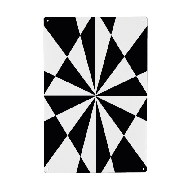 Metall Poster "OP ART rhombus" artboxONE - Abstrakt,Schwarzweiß,Geometrie