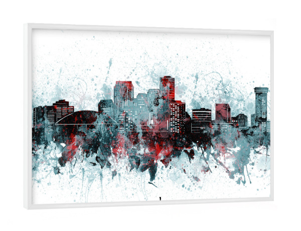 Poster mit weißem Rahmen "New orleans skyline artistic grey" artboxONE - Städte,Reise,Architektur