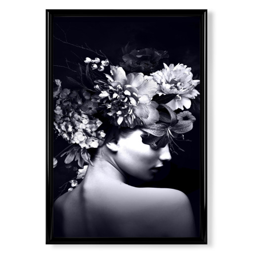 Floral Woman Black and white