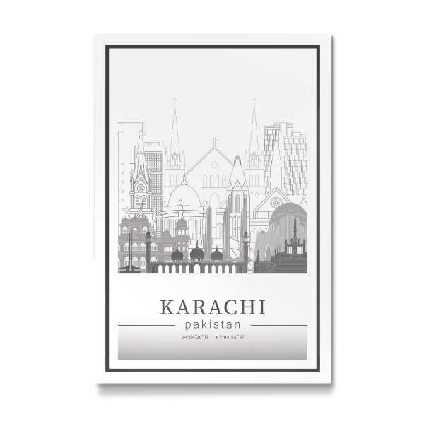 Galerie-Print "Karachi skyline line art" 30x20 cm artboxONE