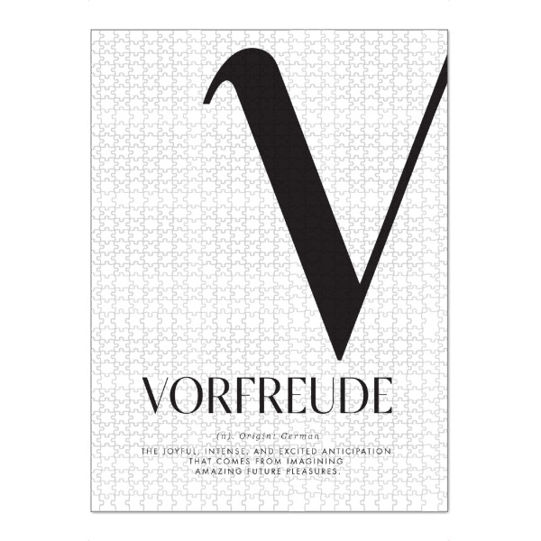 Puzzle Ravensburger "Vorfreude amazing future pleasures" artboxONE - Typografie,Buchstaben / V