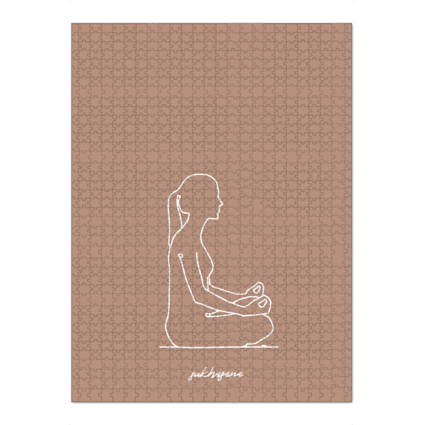 Puzzle Ravensburger "Yoga Sukhasana beige one line" artboxONE - Menschen,Sport
