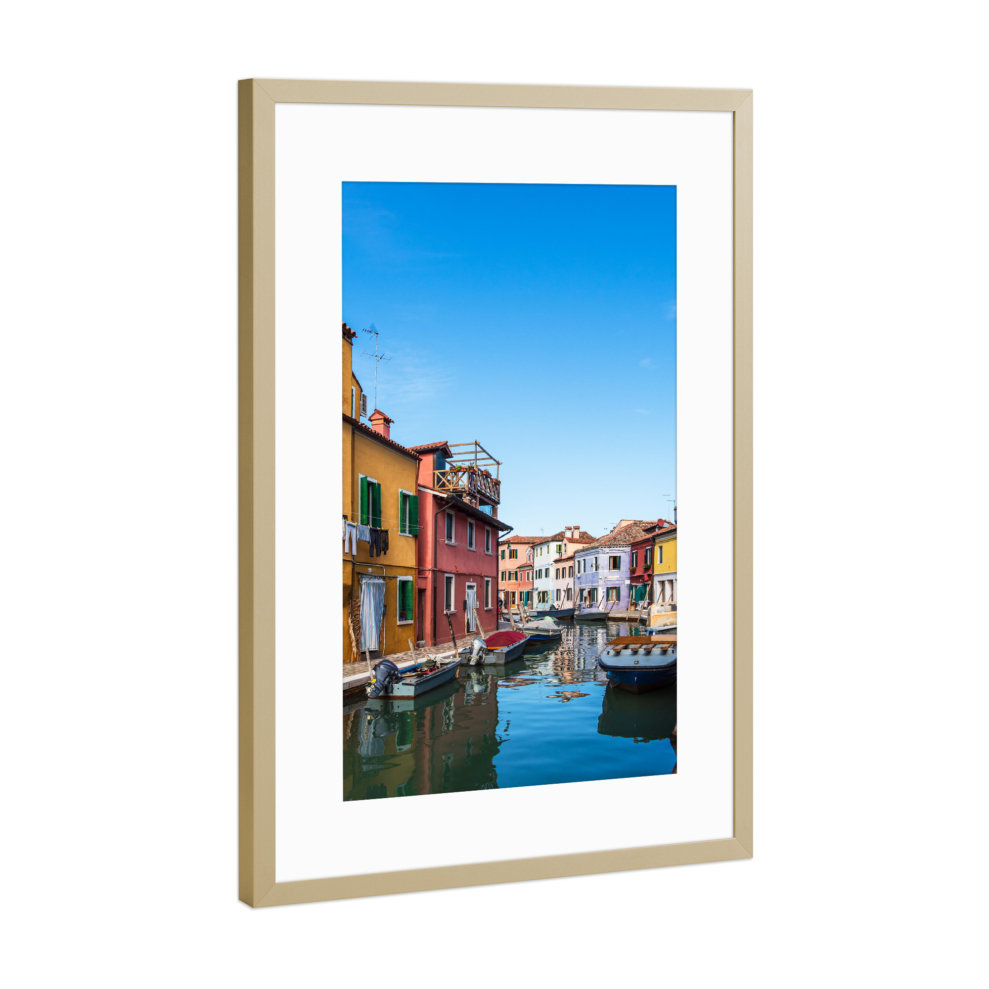 Poster mit Rahmen Gold "Bunte Häuser" artboxONE - Reise,Architektur,Städte / Venedig,Reise / Länder