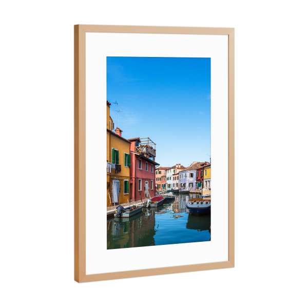 Poster mit Rahmen Kupfer "Bunte Häuser" artboxONE - Reise,Architektur,Städte / Venedig,Reise / Länder