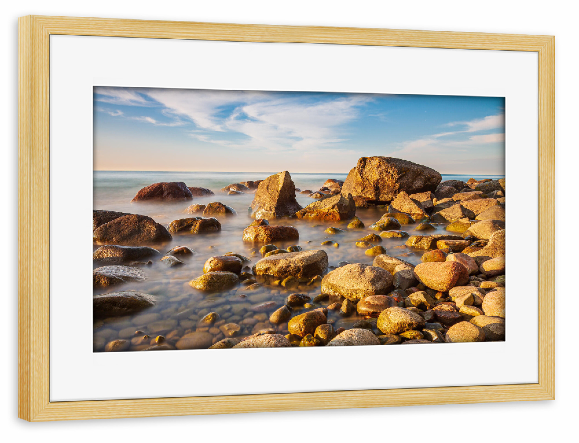 Poster mit Rahmen kiefer "Ostseeküste bei Lohme" artboxONE - Natur,Reise,Reise / Strand und Meer