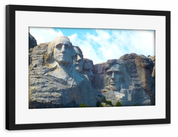 Poster mit Rahmen schwarz "Mount Rushmore, South Dakota" artboxONE - Natur,Reise,Reise / Länder