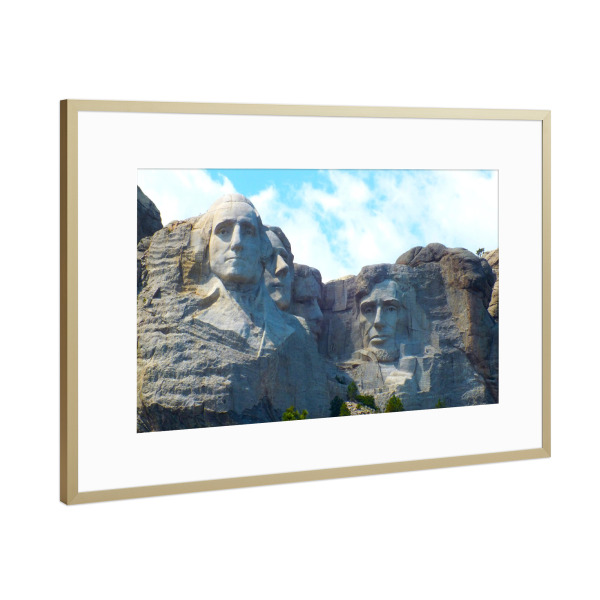 Poster mit Rahmen Gold "Mount Rushmore, South Dakota" artboxONE - Natur,Reise,Reise / Länder