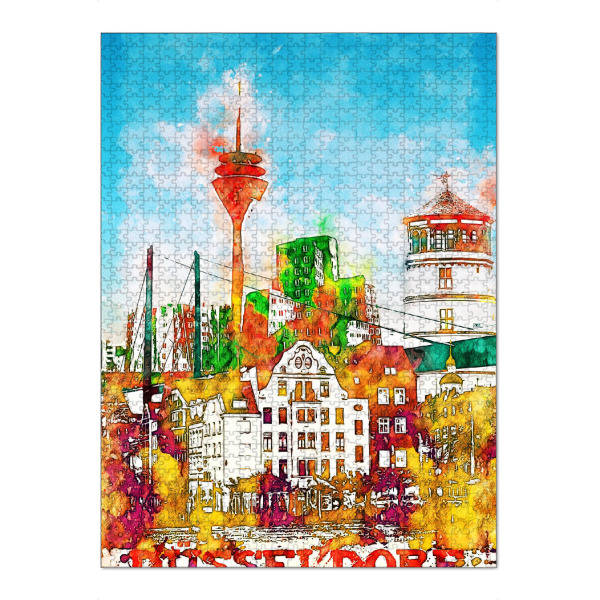 Puzzle Ravensburger "Düsseldorf Collage in bunt" artboxONE - Städte,Reise,Städte / Düsseldorf