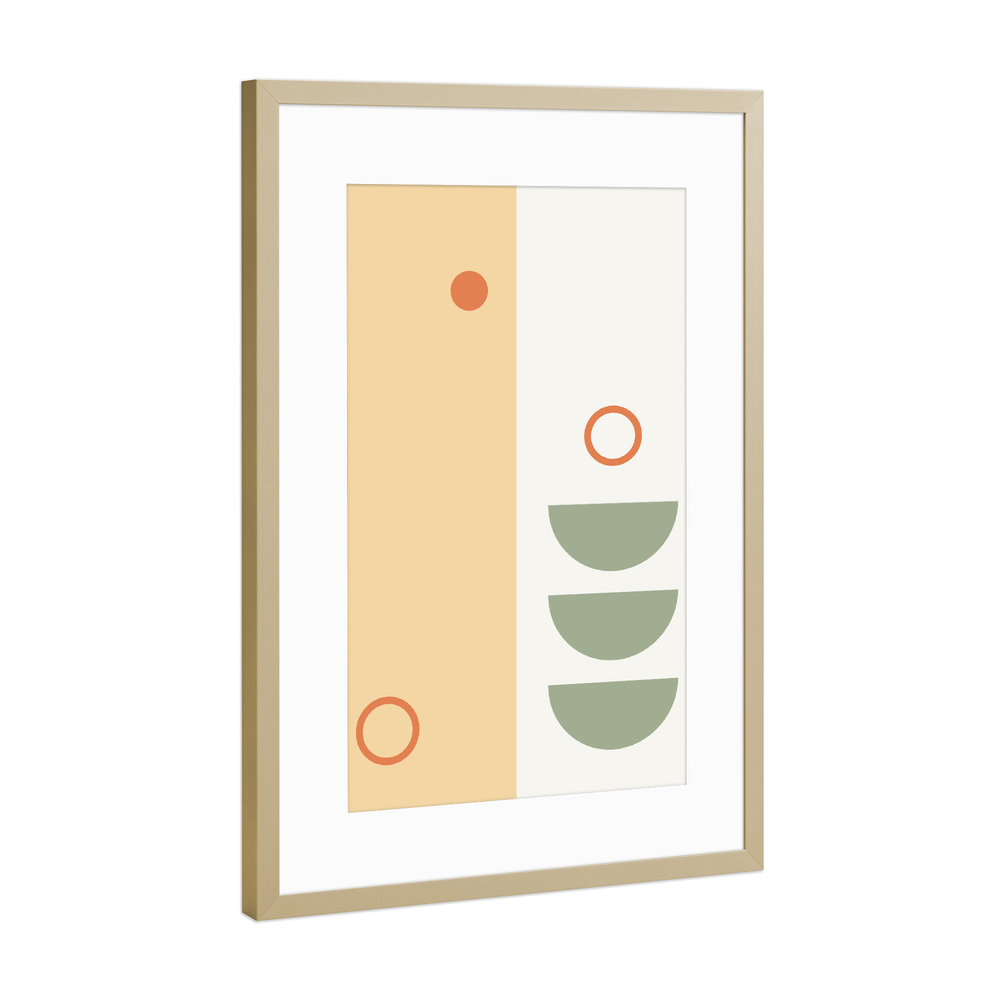 Poster mit Rahmen Gold "Aesthetic Gallery - Zwei Seiten" artboxONE - Abstrakt,Geometrie