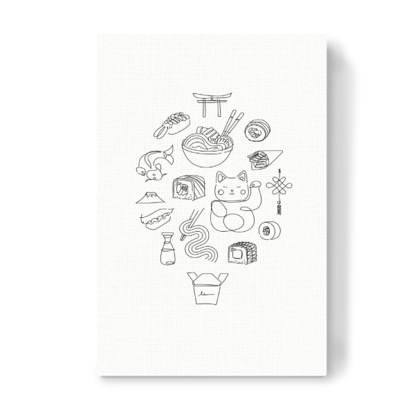 Leinwandbild "Asian food white" artboxONE - Reise,Für Kinder,Essen & Trinken,Für Mama,Für Papa