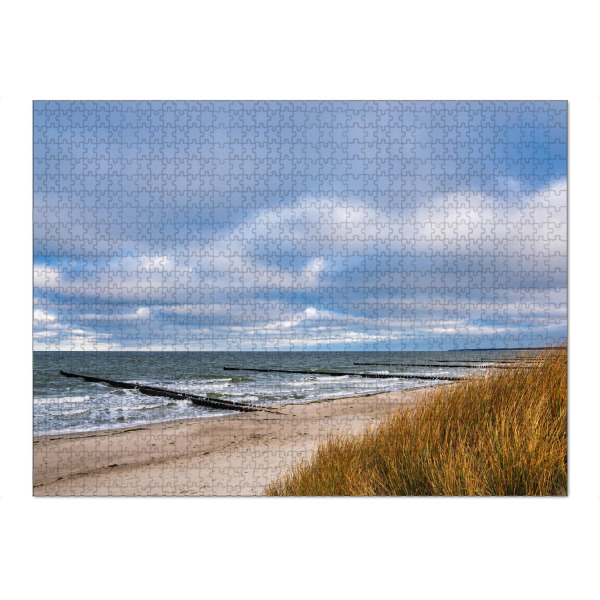 Puzzle Ravensburger "Dünengras und Buhnen" artboxONE - Natur,Reise,Reise / Strand und Meer