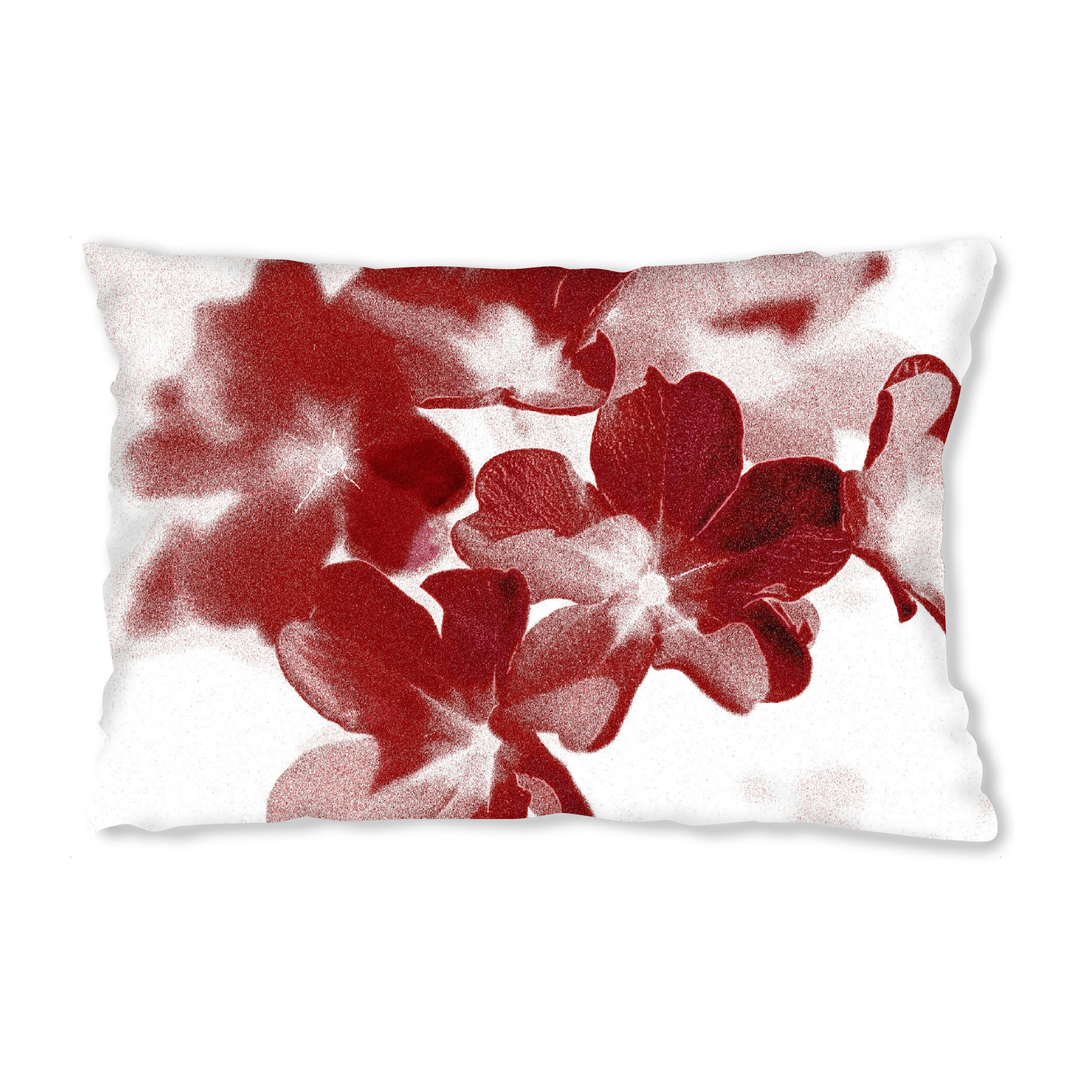 Design-Kissen "Abstrakte Blumen Rot Braun Weiß" artboxONE - Natur,Floral,Für Mama