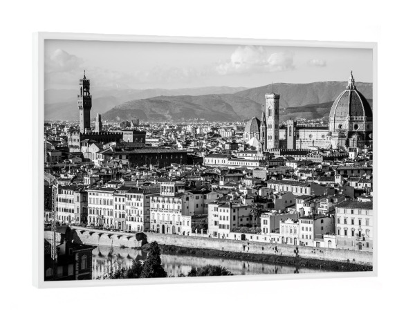 Poster mit weißem Rahmen "Florence in BlackWhite I" artboxONE - Reise,Schwarzweiß,Städte / Weitere